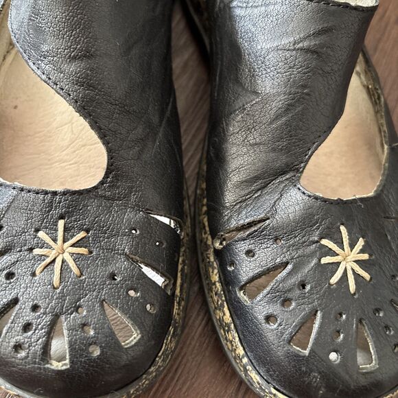 Rieker Anti Stress Black Leather Mary Jane Flat Slip On Retro Y2K Comfort Sz 37 - Picture 2 of 5